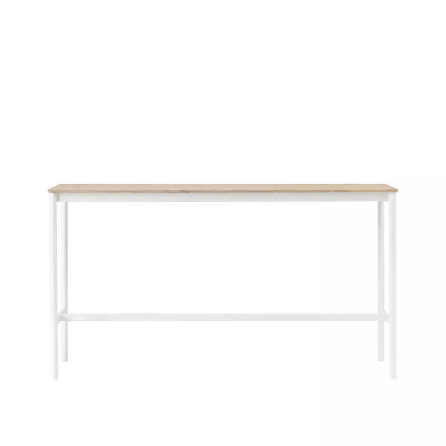 Muuto Base High Statafel 190x50 Wit/eiken, Multiplex Rand 3 Muuto Base High Statafel 190x50 Wit/eiken, Multiplex Rand