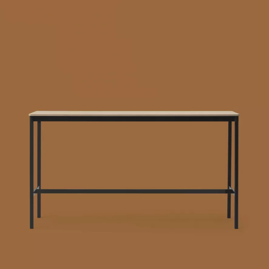 Muuto Base High Statafel 160x50 Zwart Linoleum,multiplex Rand 8 Muuto Base High Statafel 160x50 Zwart Linoleum,multiplex Rand - Afbeelding 6