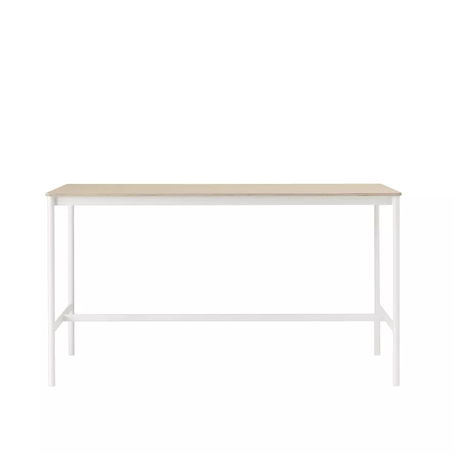 Muuto Base High Statafel 190x85 Wit/eiken, Multiplex Rand 3 Muuto Base High Statafel 190x85 Wit/eiken, Multiplex Rand