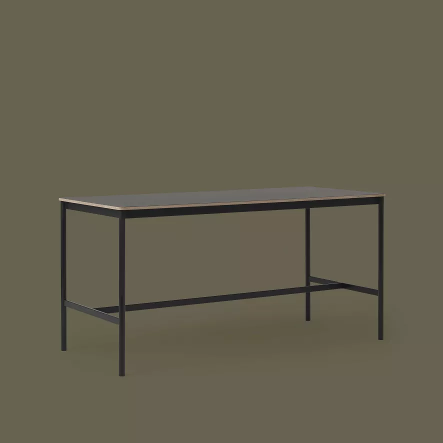 Muuto Base Low Statafel 190x50 Zwart/eiken, Multiplex Rand 7 Muuto Base Low Statafel 190x50 Zwart/eiken, Multiplex Rand - Afbeelding 5