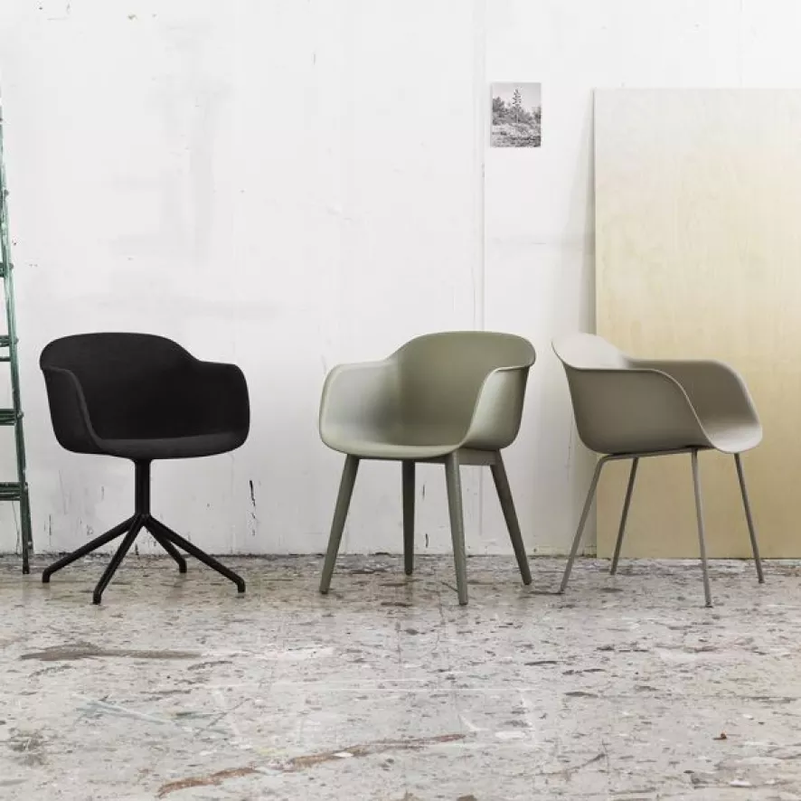 Muuto Fiber Swivel Gestoffeerde Stoel Grijs, Remix 133 6 Muuto Fiber Swivel Gestoffeerde Stoel Grijs, Remix 133 - Afbeelding 4