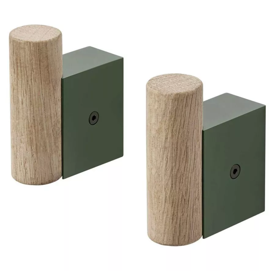 Muuto Attach Haak Set Van 2 Donkergroen 3 Muuto Attach Haak Set Van 2 Donkergroen