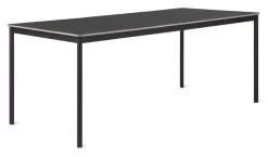 Muuto Base Tafel 190x85 Zwart Linoleum Blad, Multiplex Rand