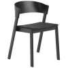 Muuto Cover Side Chair Eetkamerstoel Gestoffeerd Zwart Remix 183