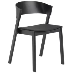 Muuto Cover Side Chair Eetkamerstoel Gestoffeerd Zwart Remix 183