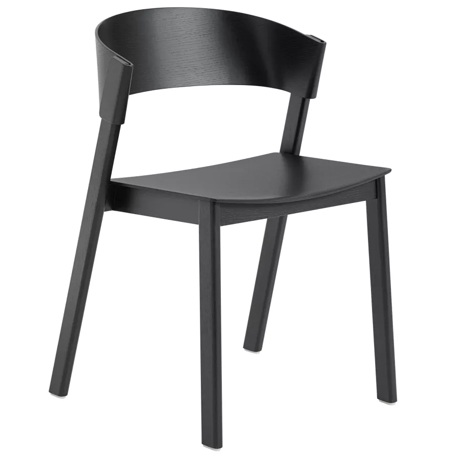 Muuto Cover Side Chair Eetkamerstoel Zwart 3 Muuto Cover Side Chair Eetkamerstoel Zwart