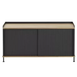 Muuto Enfold Low Dressoir Zwart/eiken
