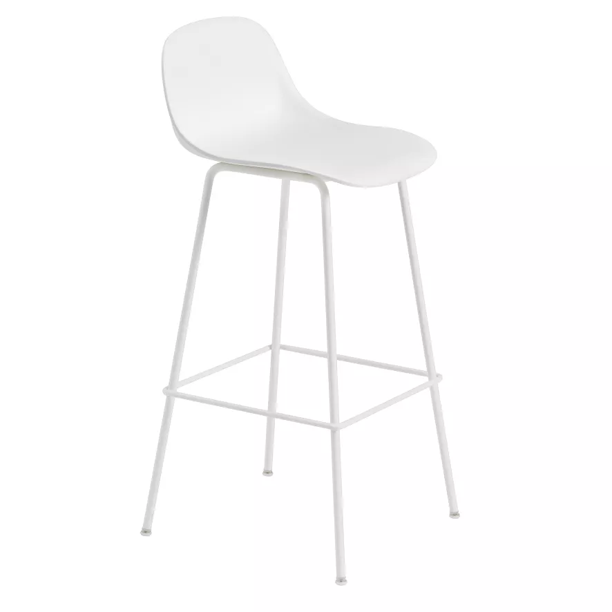 Muuto Fiber Backrest Tube Barkruk 75cm Wit 3 Muuto Fiber Backrest Tube Barkruk 75cm Wit