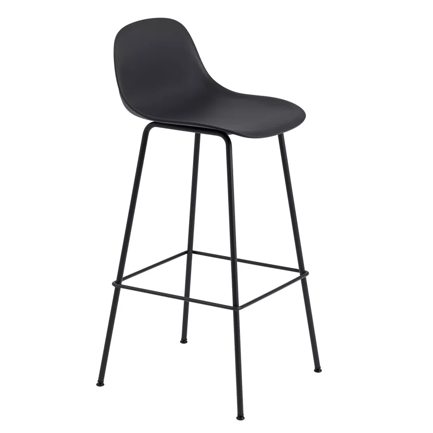 Muuto Fiber Backrest Tube Barkruk 75cm Grijs 6 Muuto Fiber Backrest Tube Barkruk 75cm Grijs - Afbeelding 4