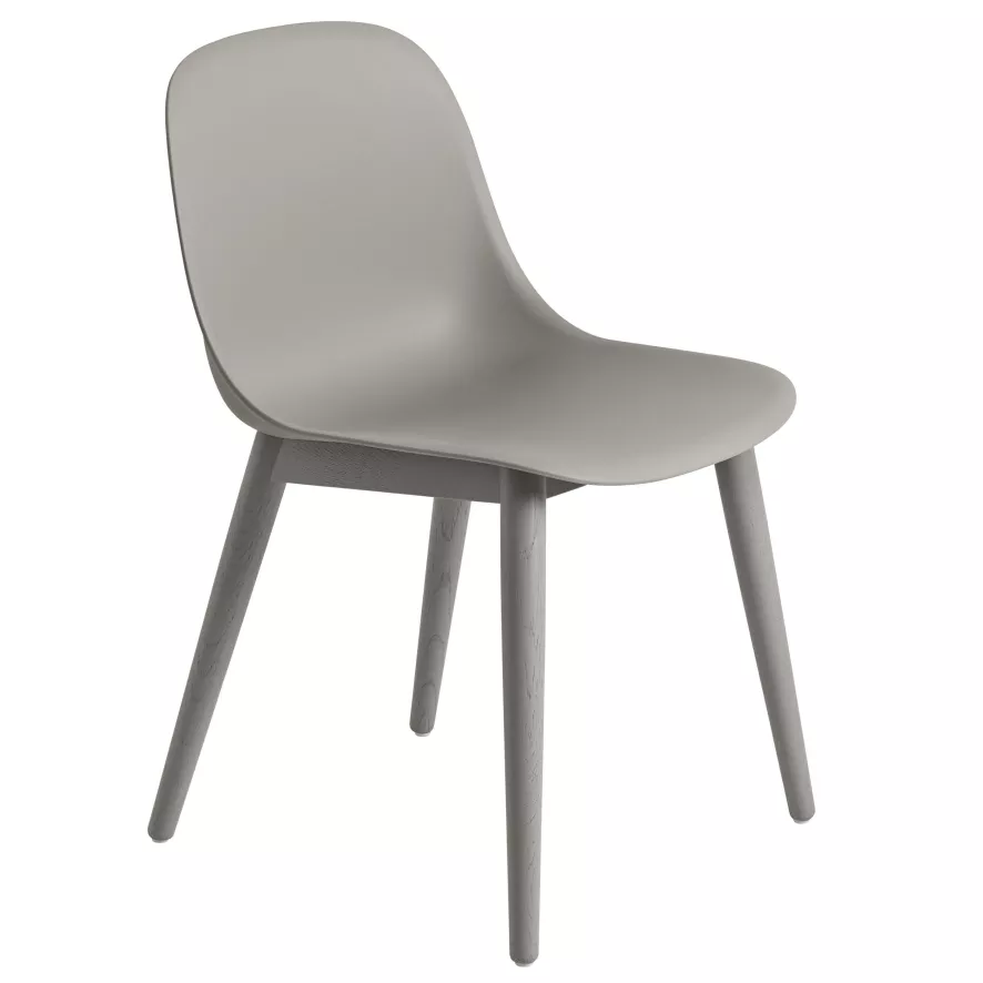 Muuto Fiber Side Wood Stoel Grijs 3 Muuto Fiber Side Wood Stoel Grijs