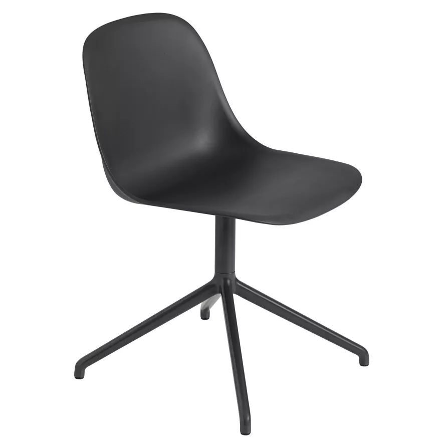 Muuto Fiber Side Swivel Stoel Zwart 3 Muuto Fiber Side Swivel Stoel Zwart