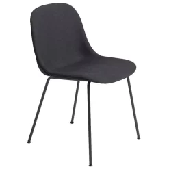 Muuto Fiber Side Tube Gestoffeerde Stoel Remix 183 / Zwart