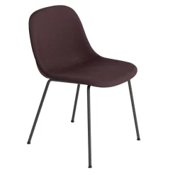 Muuto Fiber Side Tube Gestoffeerde Stoel Remix 373 Zwart