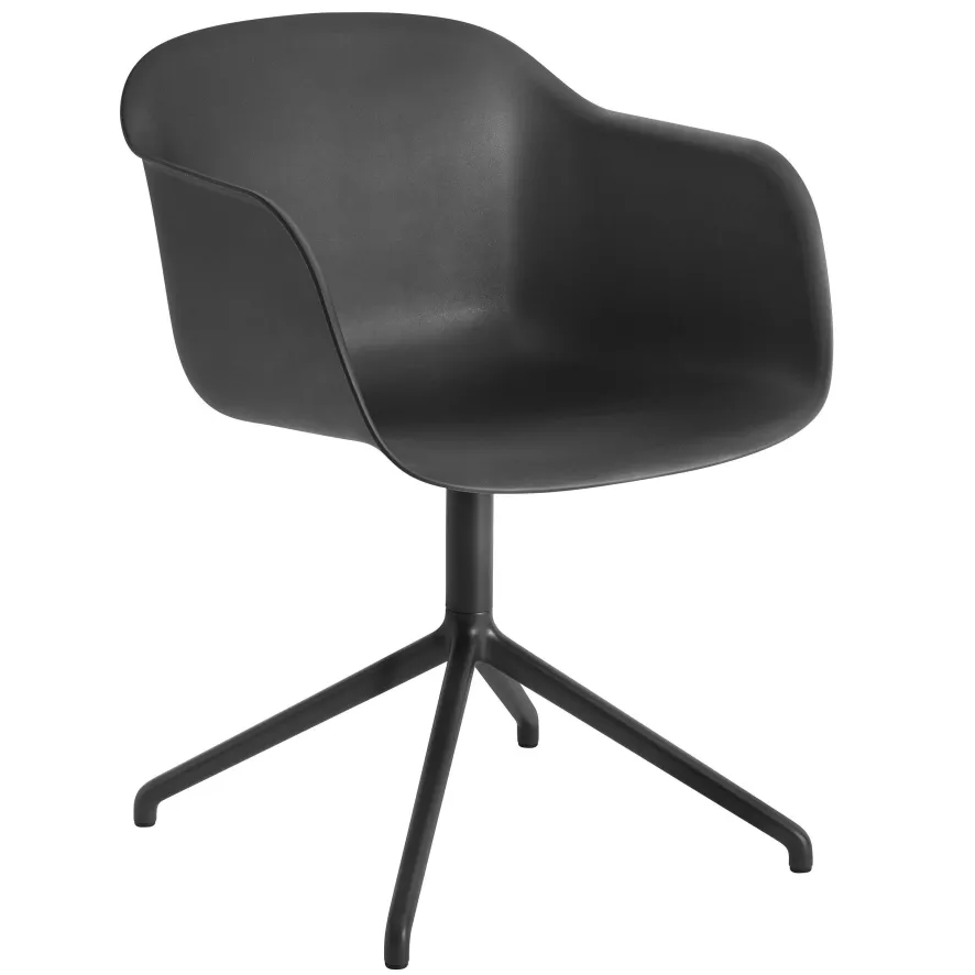 Muuto Fiber Swivel Stoel Zwart 3 Muuto Fiber Swivel Stoel Zwart