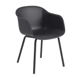 Muuto Fiber Tuinstoel Met Armleuning Zwart
