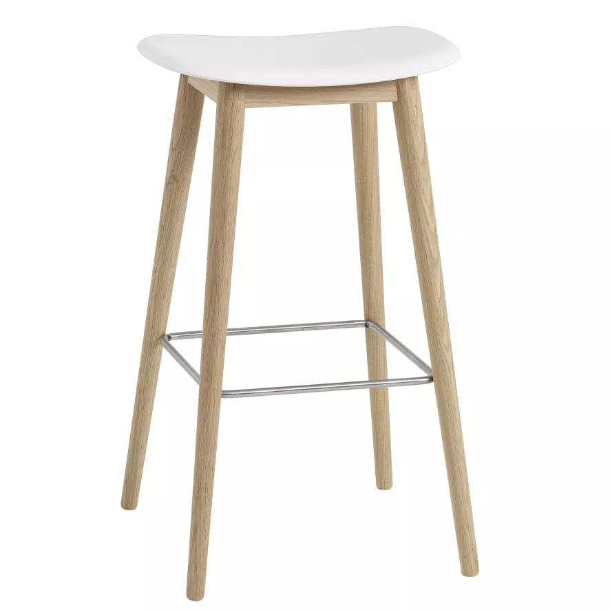 Muuto Fiber Wood Barkruk 75cm Grijs 4 Muuto Fiber Wood Barkruk 75cm Grijs - Afbeelding 2