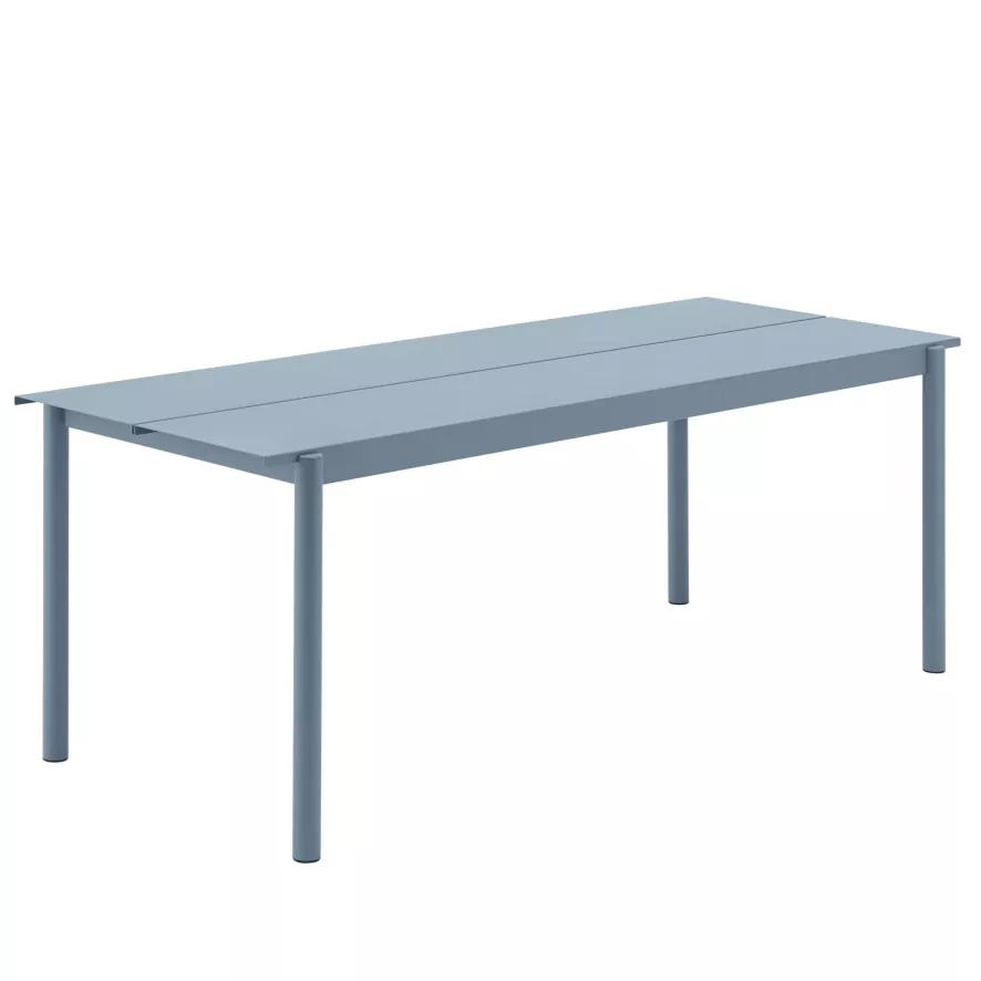 Muuto Linear Steel Tuintafel 200x75 Pale Blue 3 Muuto Linear Steel Tuintafel 200x75 Pale Blue