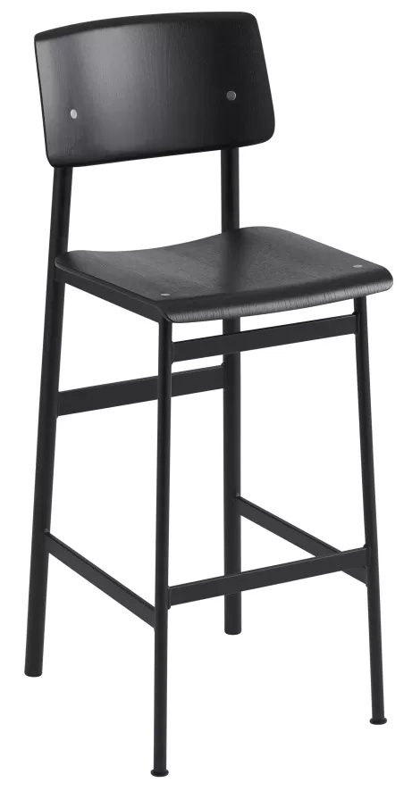 Muuto Loft Barkruk 75cm Zwart/zwart 3 Muuto Loft Barkruk 75cm Zwart/zwart