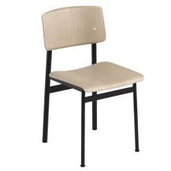 Muuto Loft Stoel Zwart Met Eiken Zitting