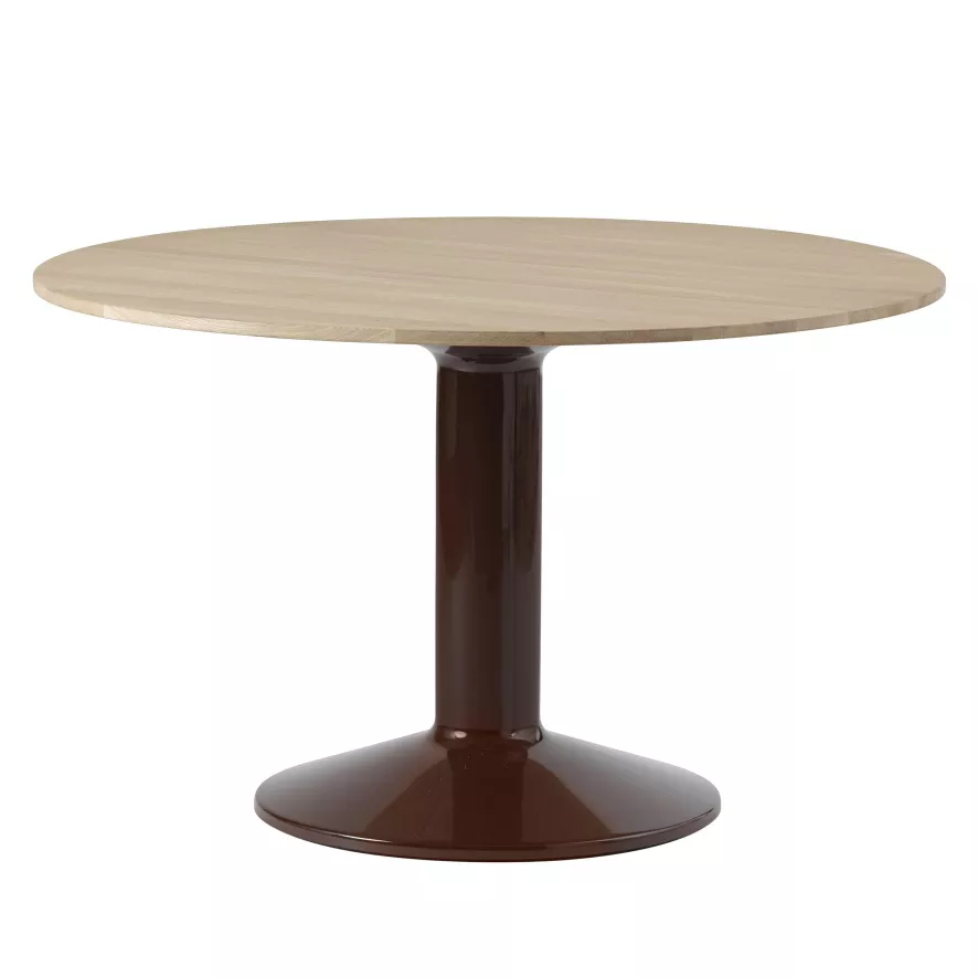 Muuto Midst Eettafel 120 Geolied Eiken Donkerrode Voet 3 Muuto Midst Eettafel 120 Geolied Eiken Donkerrode Voet