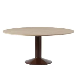 Muuto Midst Eettafel 160 Geolied Eiken Donkerrode Voet