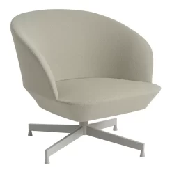 Muuto Oslo Swivel Fauteuil Vidar 146 Grijs Onderstel