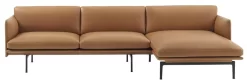 Muuto Outline Bank 3-zits Met Chaise Longue Rechts Silk Leather Co