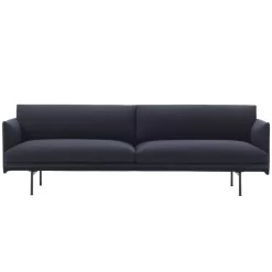 Muuto Outline Bank 3-zits, Vidar 554, Onderstel Zwart