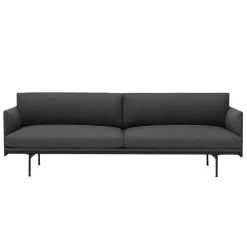 Muuto Outline Bank 3-zits Remix 163, Onderstel Zwart
