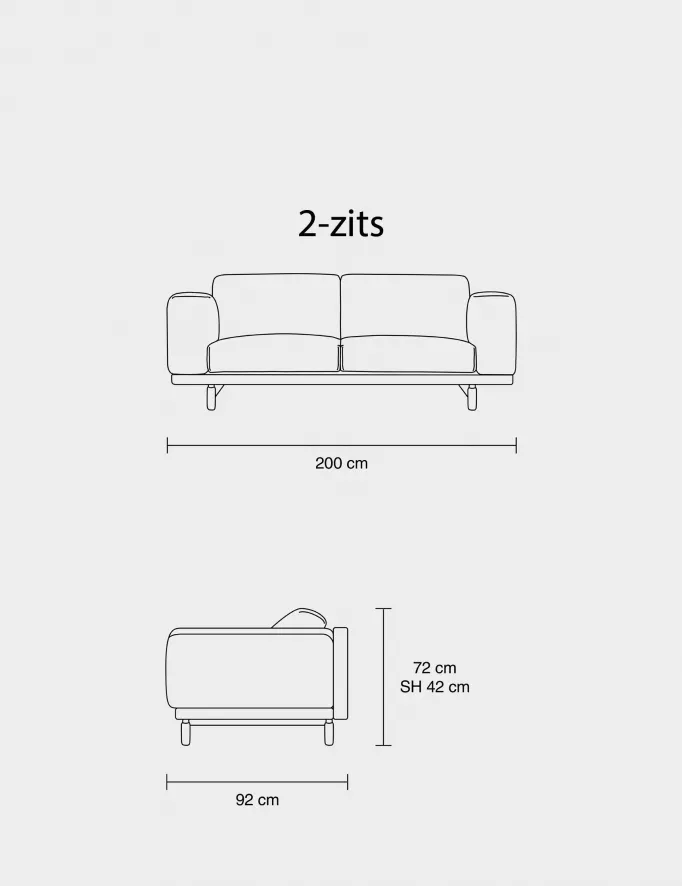 Muuto Rest Bank Tweezitter, Steelcut Trio 133, Eiken Onderstel 10 Muuto Rest Bank Tweezitter, Steelcut Trio 133, Eiken Onderstel - Afbeelding 8