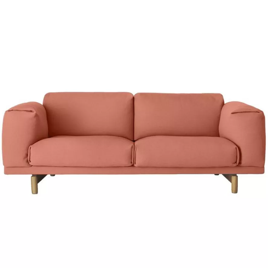 Muuto Rest Bank Tweezitter, Steelcut Trio 515, Eiken Onderstel 3 Muuto Rest Bank Tweezitter, Steelcut Trio 515, Eiken Onderstel