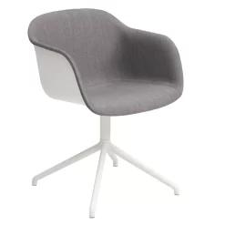 Muuto Fiber Swivel Front Upholstery Stoel Wit, Remix 133
