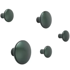 Muuto The Dots Metal Haak Set Van 5 Dark Green