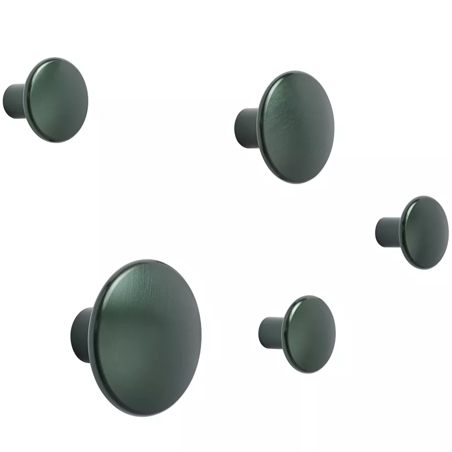 Muuto The Dots Metal Haak Set Van 5 Dark Green 3 Muuto The Dots Metal Haak Set Van 5 Dark Green